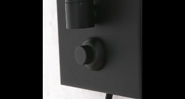 Steinhauer - wandlamp - Prestige Chic - naturel zwart - katoen metaal - leeslamp - E27 - 4576ZW