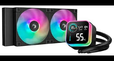 DeepCool LQ240 - Vloeistofkoelsysteem processor - Afmeting radiator: 240mm - voor Intel LGA: 1851, 1700, 1200, 115x - AMD AM5, AM4 - 2x FD12 ARGB Fans - zwart