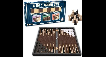 Star Dam Backgammon Schaakset 3 in 1 - Checkers Backgammon Chess - Dama Tavla Satranç 3ü 1 Arada