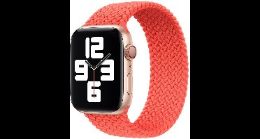Apple Gevlochten solobandje voor de Apple Watch | 44/45/46/49 mm - Maat 11 - Electric Orange