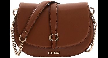 GUESS schoudertas Carrie Flap Shoulder Bag Cognac bruine