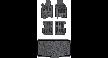 Rubberen Auto- en Kofferbakmatten voor Fiat Panda III (vanaf 2012) - Antislip & All-Weather Bescherming