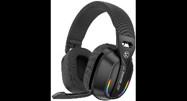 Ntech - Gaming Headset met Microfoon en RGB Light Zwart - koptelefoon draadloos - Draadloze Game Headset 2.4GHz, USB C Geschikt voor PS4, PS5, Xbox One, Xbox Series, PC en Nintendo Switch 2 - Bluetooth Gaming Headsets