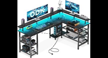 Gaming Bureau met LED Verlichting - Computertafel - Computermeubel