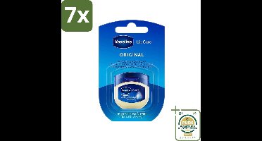 7 x Vaseline - Original - Lip Balm - Hydraterend - 7 g - Grootverpakking - Lip Balm - Lip Balm 7 G - Hydrate Lip Balm - Vaseline Lip Balm - Lip Balm Voor Kinderen