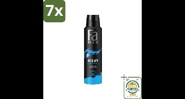 7 x Fa Men - Deodorant Lichaamsspray - Kick-Off - Verfrissend - 48 uur Bescherming - 150 ml - Grootverpakking - Deodorant Spray - 48 Uur Bescherming - Geurveroorzakende Bacteriën - Huidvriendelijk - Dermatologisch Getest