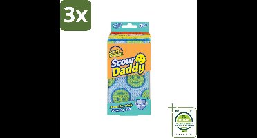 3 x Scrub Daddy Scour Daddy 3 stuks per verpakking - Grootverpakking - Schuurspons - Schoonmaakspons - Vaatwas - Schrobben - Hardnekkig Vuil
