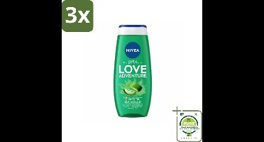 3 x NIVEA Douchegel Love Nature 250 ml - Grootverpakking - NIVEA Douchegel - Verfrissende Douchegel - Hydraterende Douchegel - Douchegel Met Vitamine C - Douchegel Met Vitamine E