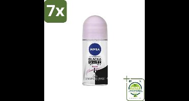 7 x Nivea - Deodorant - Roller - Invisible for Black & White Clear - 50 ml - Grootverpakking - NIVEA Deodorant - Antitranspirant - 48 Uur Bescherming - Witte Strepen - Gele Vlekken