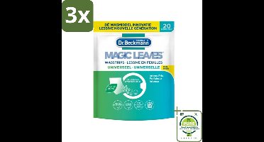 3 x Dr. Beckmann Wasmiddeldoekjes Universeel 20 stuks per verpakking - Grootverpakking - Wasstrips - Wasmiddel - Wasverzachter - Ecologisch Wassen - Milieuvriendelijk