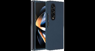 Accezz Hoesje - Geschikt voor Samsung Galaxy Z Fold 4 - Liquid Silicone Backcover - Donkerblauw