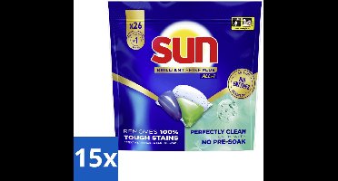 15 x Sun – Vaatwascapsules – Brilliant Shine+ All-in-1 - 26 capsules - Koffiezetapparaat