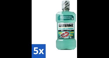 Listerine – Mondwater – Clean & Fresh – Zonder alcohol – 500 ml - Bulkverpakking - 5 stuks