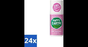 24 x Happy Earth – Deodorant Roll-On – 100% Natuurlijk Lavender Ylang – 75 ml - Natuurlijke Deodorant - Frisse Geur - Lavendel - Ylang-ylang - Huidvriendelijk