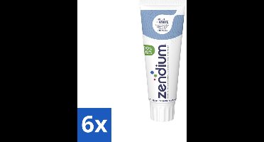 6 x Zendium - Tandpasta - Fresh+ White - 75 ml - Tandpasta - Frisse Adem - Witte Tanden - Enzymen - Fluoride