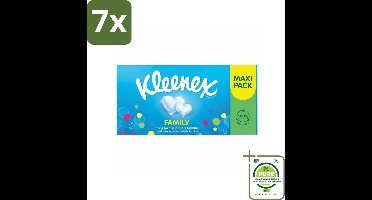 7 x Kleenex – Family – Tissues – 128 stuks per verpakking - Grootverpakking - Tissue - Gezin - Hygiëne - Neus - Drogen