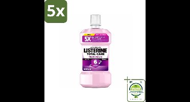5 x Listerine – Mondwater – Total Care – Extra mild – 500 ml - Grootverpakking - Mondspoeling - Mondverzorging - Tandvlees - Tandplak - Mondgezondheid