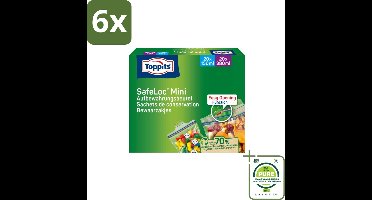 Toppits – Safeloc Mini Zip-Zakjes – 40 Zakjes - Voordeelverpakking - 6 stuks - Mini zakjes - Lekvrij