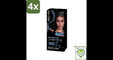 SYOSS - Coloration 3-59 Cool Donkerbruin - Haarverf - Grijsdekking - Vermindert Haarbreuk - Voordeelverpakking - 4 stuks - Haarverf - Permanente haarkleuring