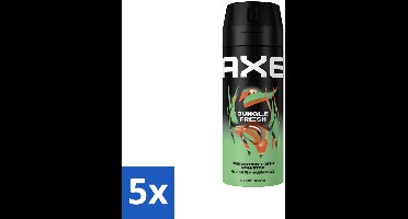 5 x AXE - Deodorant Spray - Jungle Fresh - Tropische Geur - Verfrissend - 150 ml - Deodorant Spray - Tropische Geur - Frisheid - Zweetbestrijding - Geurneutralisatie