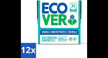 Ecover - Waspods - Universeel - Geconcentreerde formule - 34 wasbeurten - Voordeelverpakking - 12 stuks
