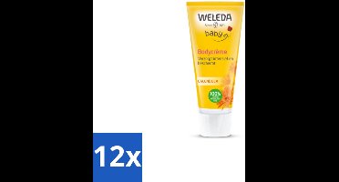 12 x WELEDA - Bodycrème - Baby & Kind Calendula - 75 ml - Babycreme - Babyverzorging - Natuurlijke Babycreme - Calendula Creme - Gevoelige Huid