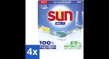 Sun - Vaatwastabletten - All-in-1 Citroen - 60 tabletten - Voordeelverpakking - 4 stuks