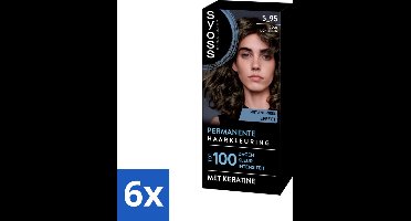 SYOSS - Permanent Coloration 5-95 - Haarverf - Permanente Haarkleuring - Cool Lichtbruin - Grijsdekking - Vermindert Haarbreuk - Voordeelverpakking - 6 stuks