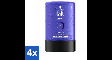 Taft - Titane 6 - Styling Gel - Krachtige fixatie - 300 ml - Voordeelverpakking - 4 stuks