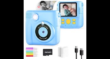 OPERHOO Kids Camera Jongens Meisjes, Kids Instant Print Camera Speelgoed 3-14 Jaar Oud, 1080P HD Kids Digitale Camera met Foto Papier Verjaardagscadeaus 3 4 5 6 7 8 9+ Jaar Oude Jongen 6 Kleur Pennen