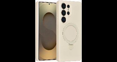 TUNIQ telefoonhoesje voor Samsung Galaxy S25 Ultra - MagSafe met ringstand - Gebroken wit