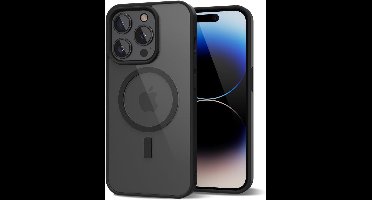 Ntech - Hoesje Geschikt voor iPhone 14 Pro Max Hoesje Mat Zwart – Transparant Bumper Hoes - Geschikt voor MagSafe hoesje iPhone 14 Pro Max – Slank & Schokbestendig
