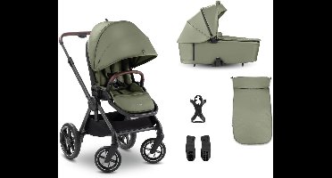 2-in-1 Combiwagen met Reiswieg en Wendbare Zit - Comfortabele Kinderwagen Set met Gummibanden voor Elke Fase