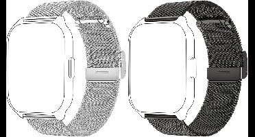 Universele 22mm Horlogeband voor Smartwatches, Zwart Milanese Lus