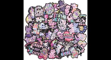 100 stuks Leuke Gotische Anime Stickers - Waterdichte Pastel Gothic Vinyl Stickers voor Waterflessen, Laptops en Skateboards