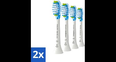 2 x Philips Sonicare - Opzetborstels - C3 Premium Plaque Defense - Grondige Reiniging - 4 opzetborstels - HX9044/17 - Philips Sonicare - Tandenborstel Opzetborstels - Tandplak Verwijderen - Elektrische Tandenborstel - Tanden Poetsen