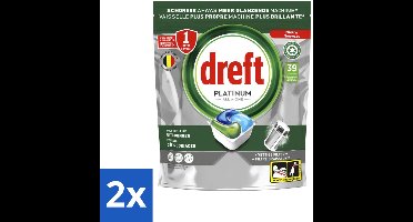 Dreft - Vaatwastabletten - Platinum All-in-One Origineel - Compact formaat - 39 Tabletten - Voordeelverpakking - 2 stuks