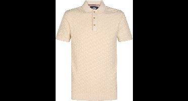 Petrol Industries - Heren Gebreide polo Cactus - Wit - Maat L