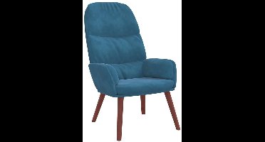 vidaXL - Relaxstoel - fluweel - blauw