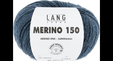 Lang Yarns Merino 150 - 234 denimblauw mix - Merinowol Garen