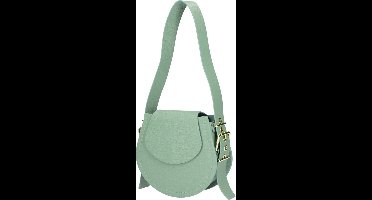 Mint Leren Schoudertas Half Rond - Stevige Leren Schoudertassen - Leer - Leder - Mint