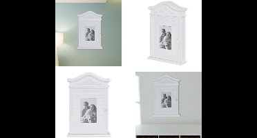 vidaXL - Sleutelkastje - met - fotolijst - wit