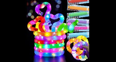 Joya Creative Light Up Pop Pipes - 12-Delige Set - Kleurrijk Sensorisch Speelgoed voor Kinderen, Jongeren en Volwassenen - Fidget Toys - Flexibele Verbindingsbuizen