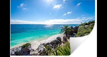 Muurstickers - Sticker Folie - Strand - Natuur - Wolken - 30x20 cm - Plakfolie - Muurstickers Kinderkamer - Zelfklevend Behang - Zelfklevend behangpapier - Stickerfolie