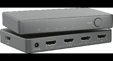 Marmitek AS48 - HDMI Switch 8K - 4 in 1 uit - 8K 60Hz - 4K 120 Hz - HDMI Schakelaar 4K 120 - 4 in 1 out - HDMI 2.1 - 4 ingangen / 1 uitgang - Gaming - PS5 - Xbox Series X