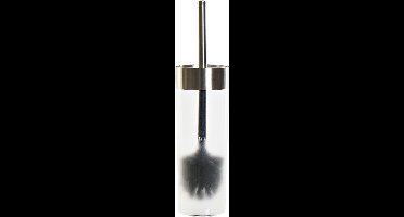 ITEM Toiletborstel - wit - transparant - kunststof houder - RVS handvat - 35 cm