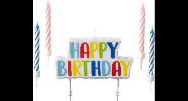 Amscan Taartkaarsjes Happy Birthday 6,5 Cm 5-delig