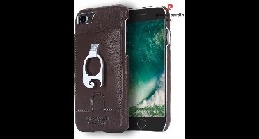 Bruin hoesje Pierre Cardin - Backcover - Stijlvol - Leer - voor de iPhone 7-8 - Luxe cover