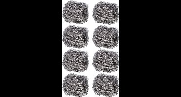 Schuurspons edelstaal - rvs - spons - pannenspons - set 8 stuks - Lifetime Clean