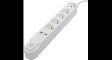 Power Socket - 5 Sockets with Switch Chacon White
